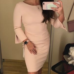 Calvin klein pink dress with pearls Clearance